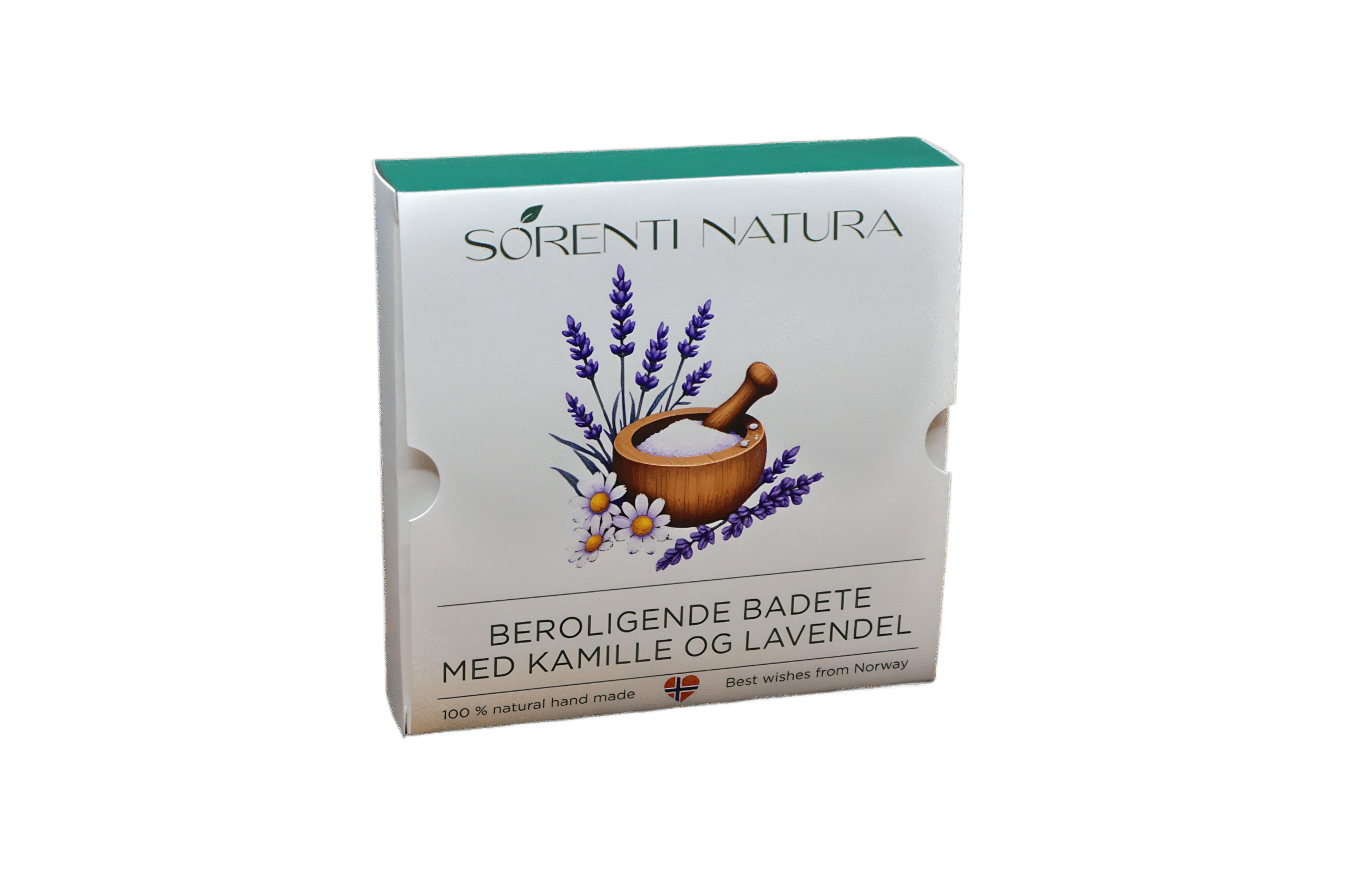 Kamille og Lavendel Beroligende Badete package front left view