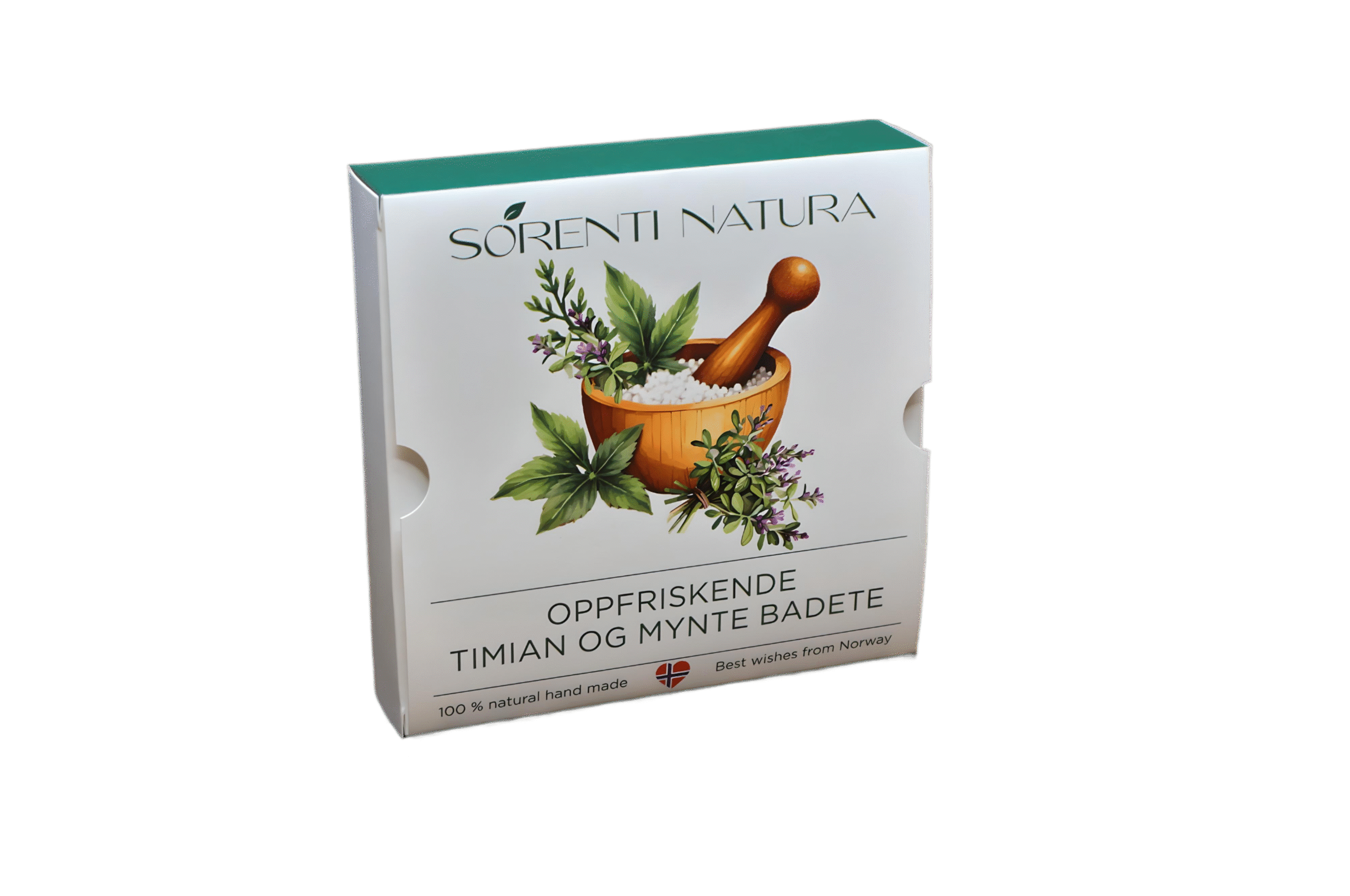 Timian og Mynte Forfriskende Badete package front left view