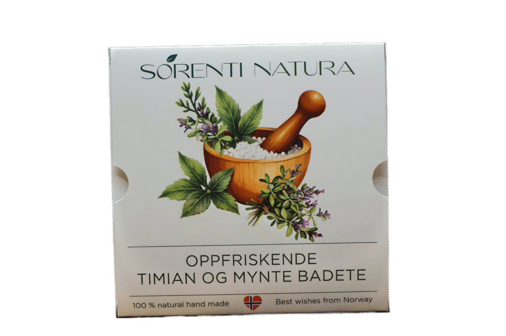 Timian og Mynte Forfriskende Badete package front