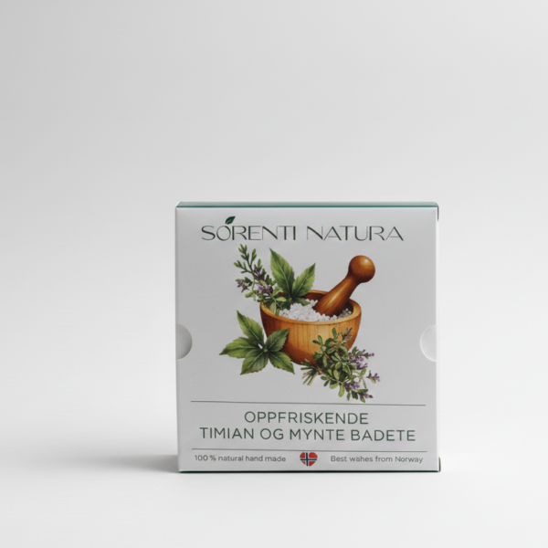 Sorenti Natura Timian og Mynte Forfriskende Badete – naturlig energi for badekaret