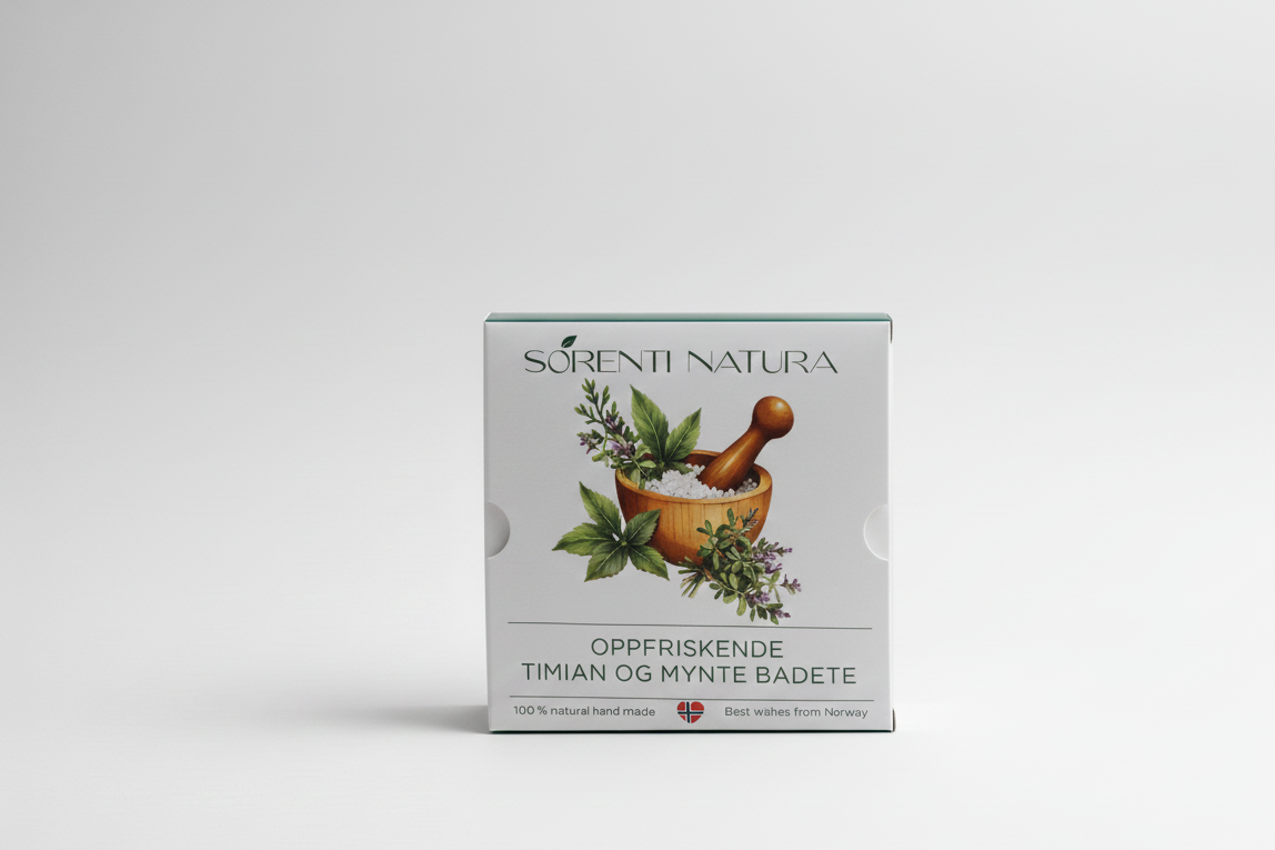 Sorenti Natura Timian og Mynte Forfriskende Badete – naturlig energi for badekaret