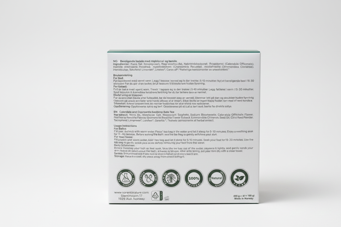 Ingredienser og terapeutisk bruk av Sorenti Natura Calendula og Kamille badete