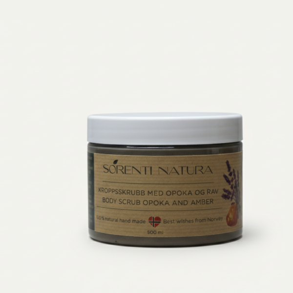 Luksuriøs kroppsskrubb med Opoka og Rav fra Sorenti Natura for myk og strålende hud